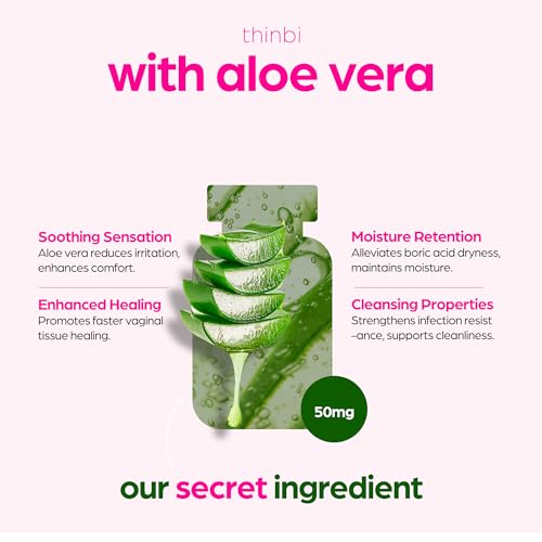 Thinbi Boric Acid Suppositories for Women w/Aloe Vera - BV Treatment & PH Balance ArtnaturalsBuy Supplements Australia