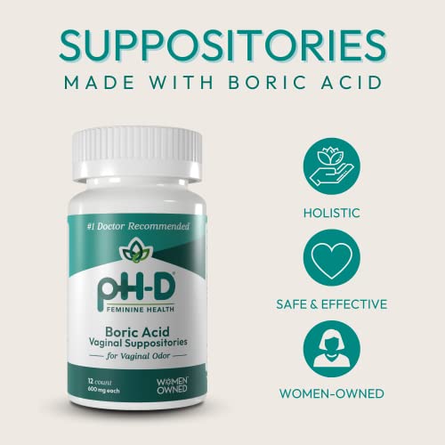 pH-D Feminine Health - Boric Acid Starter Bundle - pH-D Boric Acid Vaginal Suppositories 12 Count pH-D Feminine Health SupportBuy Supplements Australia