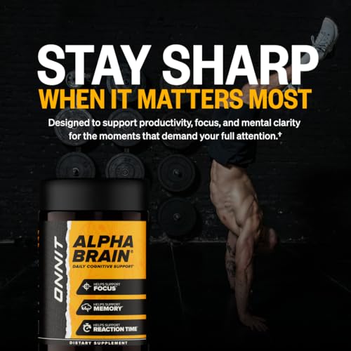ONNIT Alpha Brain Nootropic Brain Supplement for Focus, Memory, Mental Clarity, Cognitive Support with L-Theanine and Vitamin B6, 90 Count ONNIT buy supplements Au