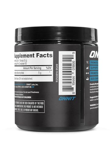 ONNIT Creatine Monohydrate Powder – Unflavored, 90-Serving Value Size – Supports Strength, Lean Muscle, and Brain Energy† – Keto Friendly, No Fillers, 90 Servings, 15.29 oz ONNITBuy Supplements Australia