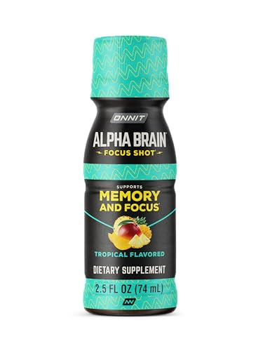 ONNIT Alpha Brain Focus Shot, Tropical Flavor, Nootropic Dietary Supplement Drink That Supports Energy, Focus, and Mood, IGEN™ Non-GMO Tested, 2.5 fl oz, 6 Count ONNITBuy Supplements Australia