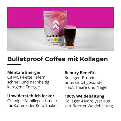 ahead BULLET | C8 MCT Powder with Collagen Powder - Vanilla - 300g - Perfect for Bulletproof Coffee aheadBuy Supplements Australia