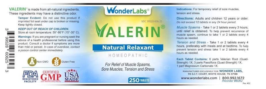 Valerian Natural Relaxant for Tension Relief, Stress Relief, Leg Cramp Relief and Other Muscle Cramps Magnesium, Passion Flower, & Valerian Root Muscle Relaxant - (90ct) Wonder LaboratoriesBuy Supplements Australia