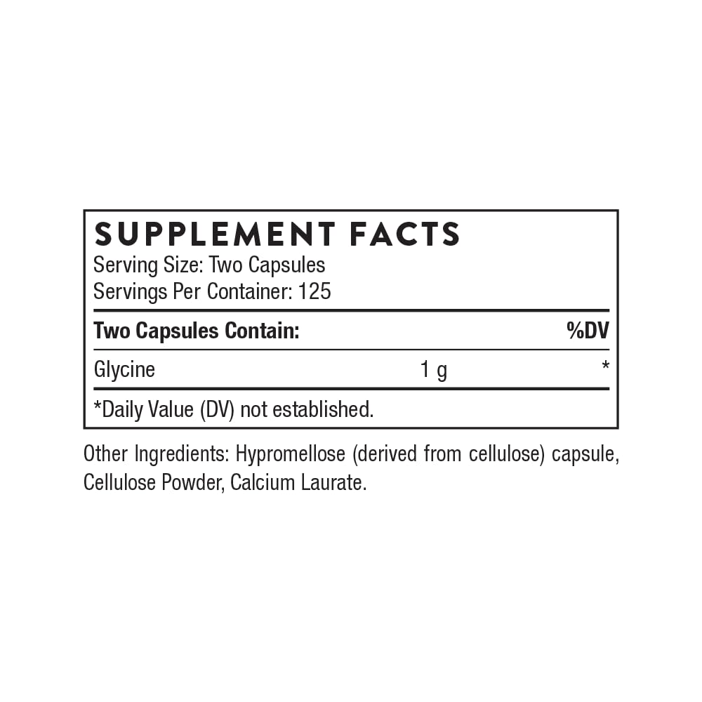 THORNE - Glycine - Amino Acid Support for Relaxation, Detoxification, and Muscle Function* - 250 Capsules THORNEBuy Supplements Australia