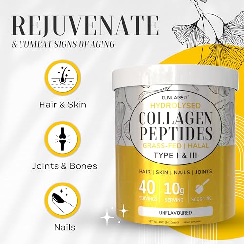 100% Pure Hydrolysed Collagen Peptides Powder - 400g Tub | Halal & Grass-Fed Bovine Collagen CLN LabsBuy Supplements Australia