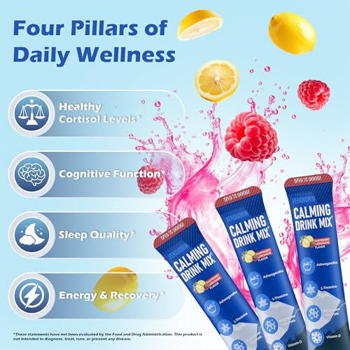VENQUORIN Super Cortisol Calm Supplement Drink Powder for Women & Men with Magnesium Glycinate, Ashwagandha, L-Theanine & Vitamin D3 | Relaxation & Mood Support | Sugar Free, Vegan, 30 Servings VENQUORINBuy Supplements Australia
