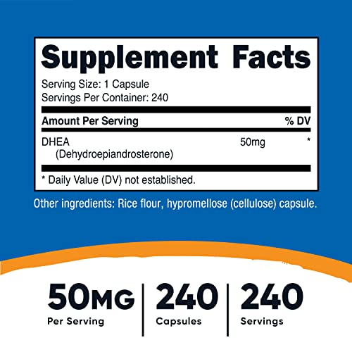 Nutricost DHEA 50mg, 240 Capsules - Gluten Free, Soy Free, Non-GMO, Supplement NutricostBuy Supplements Australia