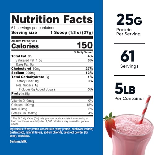 Nutricost Whey Protein Concentrate (Strawberry Milkshake) 5LBS - Gluten Free NutricostBuy Supplements Australia