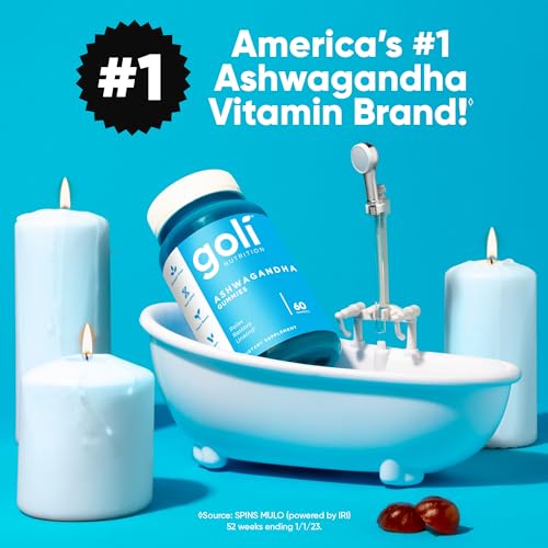Goli Ashwagandha & Vitamin D Gummy - 60 Count - Mixed Berry, KSM-66, Vegan, Plant Based, Non-GMO, Gluten-Free & Gelatin Free Relax. Restore. Unwind, Pack of 1 GoliBuy Supplements Australia