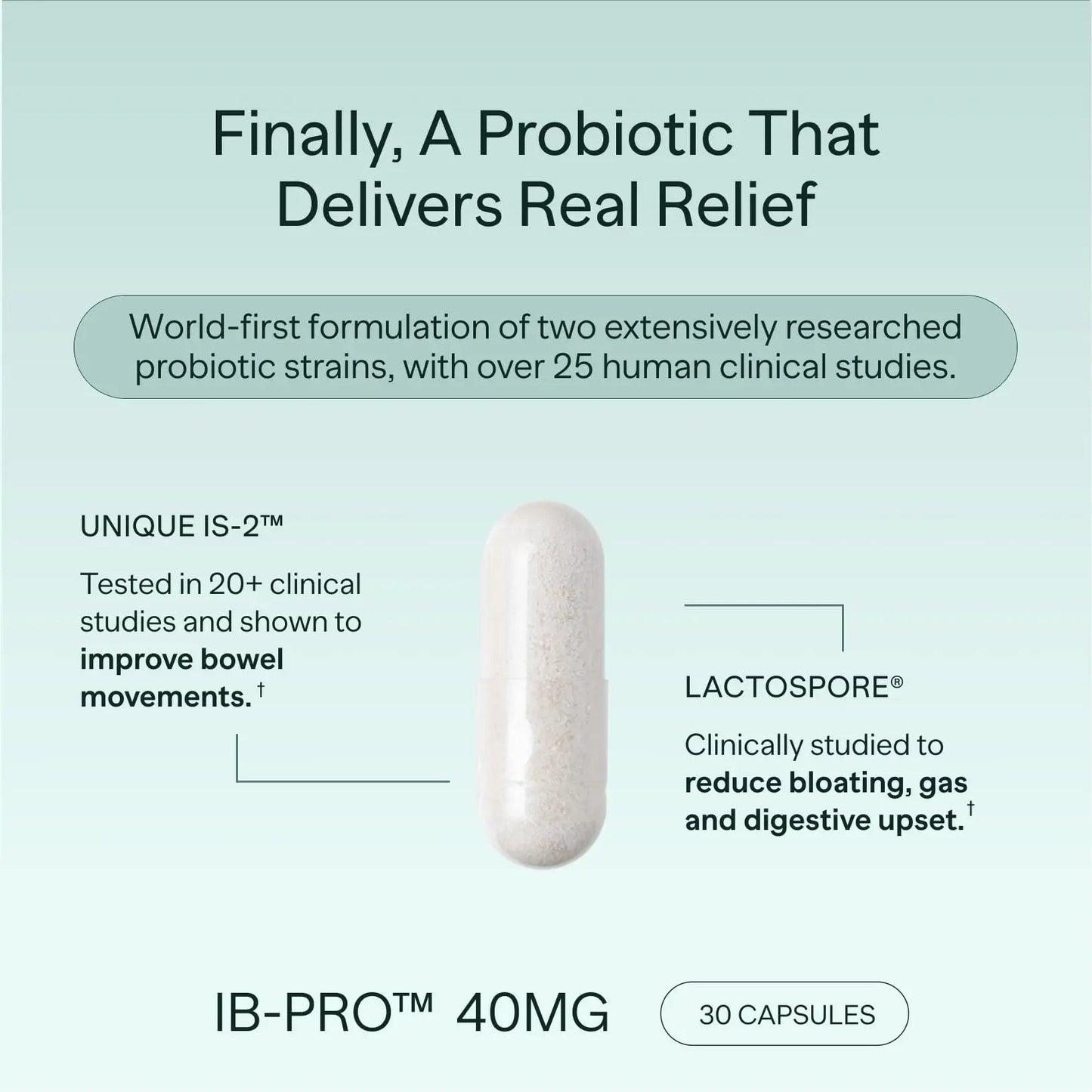 MIOME IB-PRO Bacillus Coagulans Probiotic - 2-1 Lactospore & Unique is-2 for Occasional Constipation, Bloating & Digestive Upset - 3rd Party Verified - 30 Capsules MIOMEBuy Supplements Australia