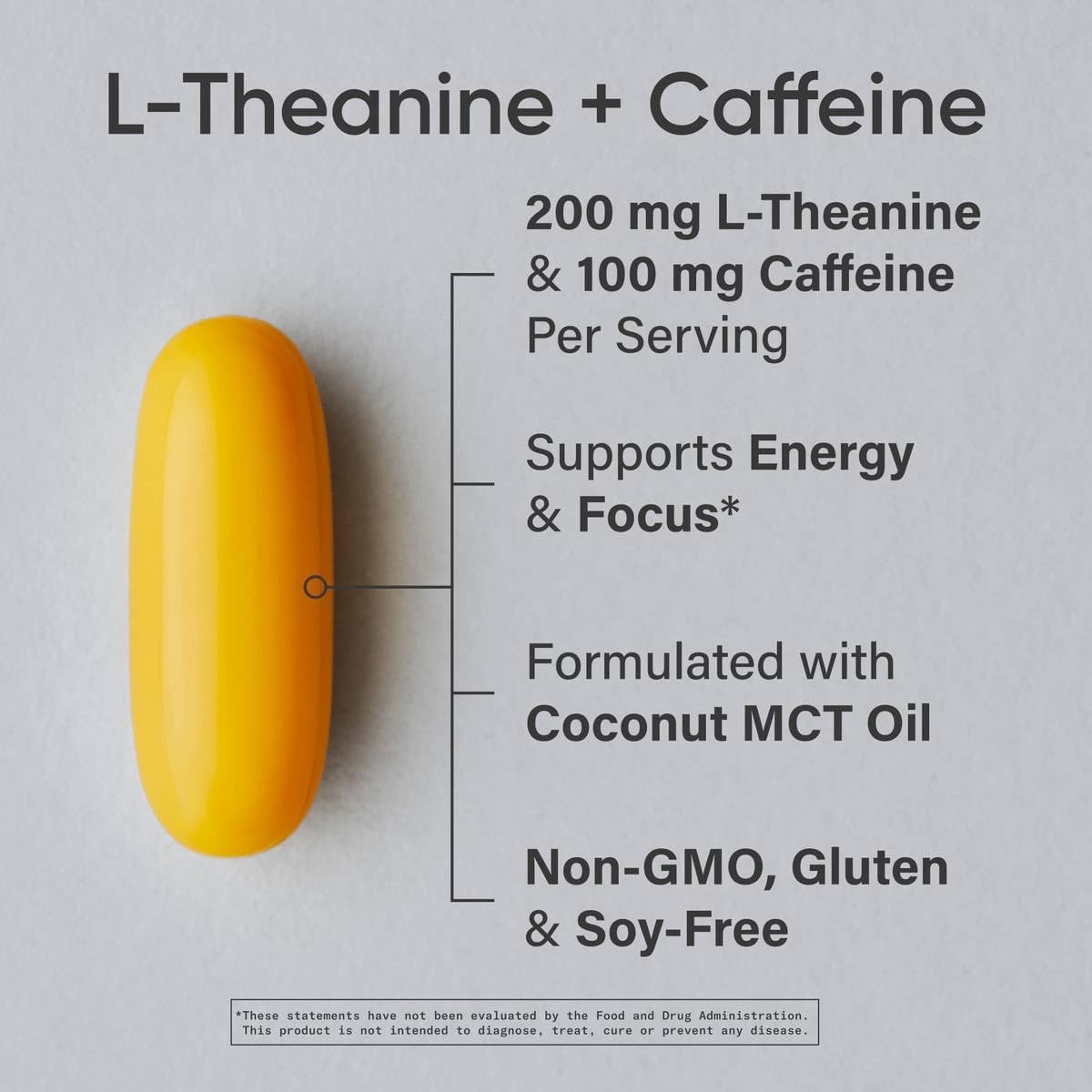 Sports Research L-Theanine Supplement with Caffeine & Coconut MCT Oil - Focused Energy, Alertness & Relaxation Without Drowsiness - 200mg L Theanine, 100mg Organic Caffeine - 60 Liquid Softgels Sports ResearchBuy Supplements Australia