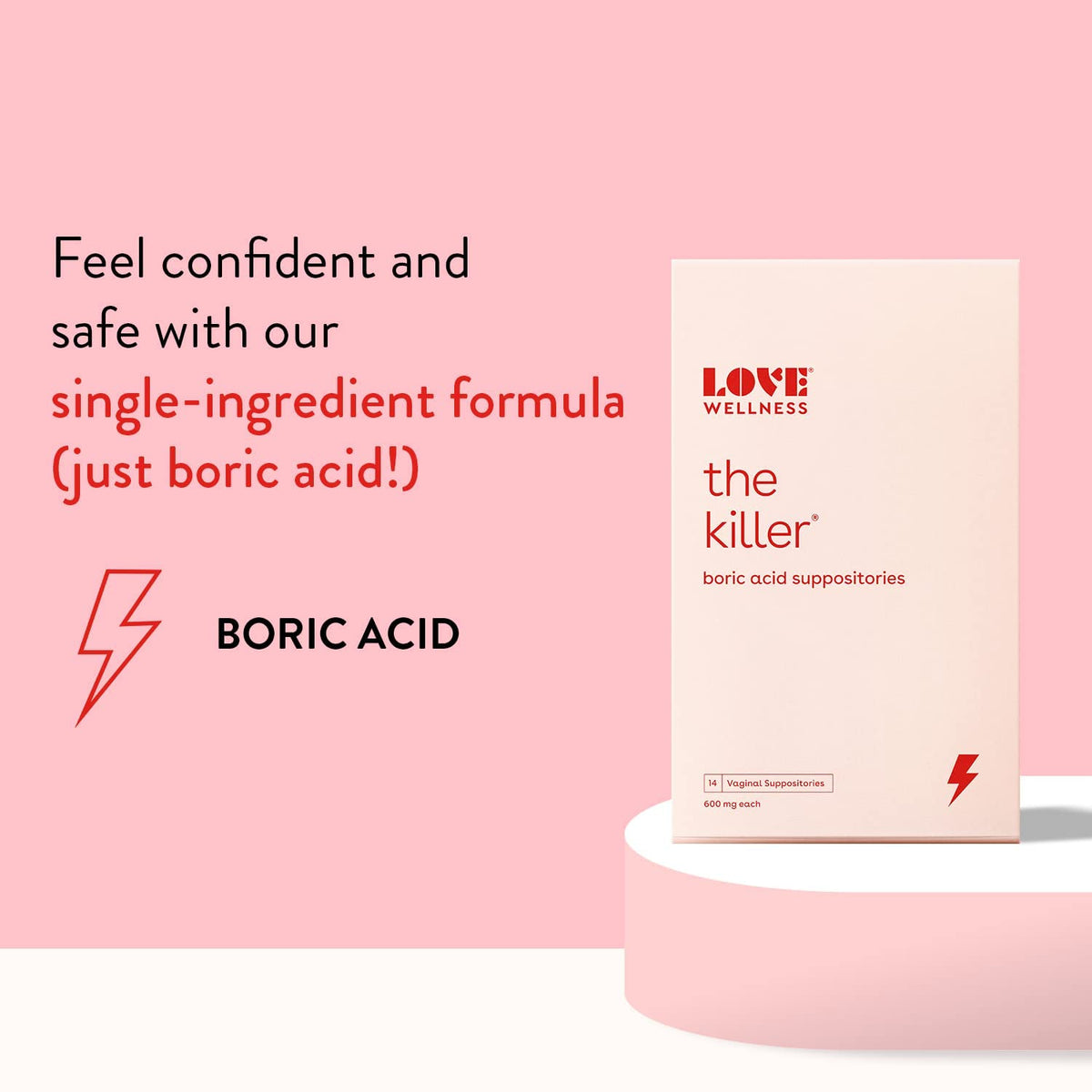 Love Wellness Boric Acid Suppositories for Women, The Killer | Vaginal Supp Love WellnessBuy Supplements Australia