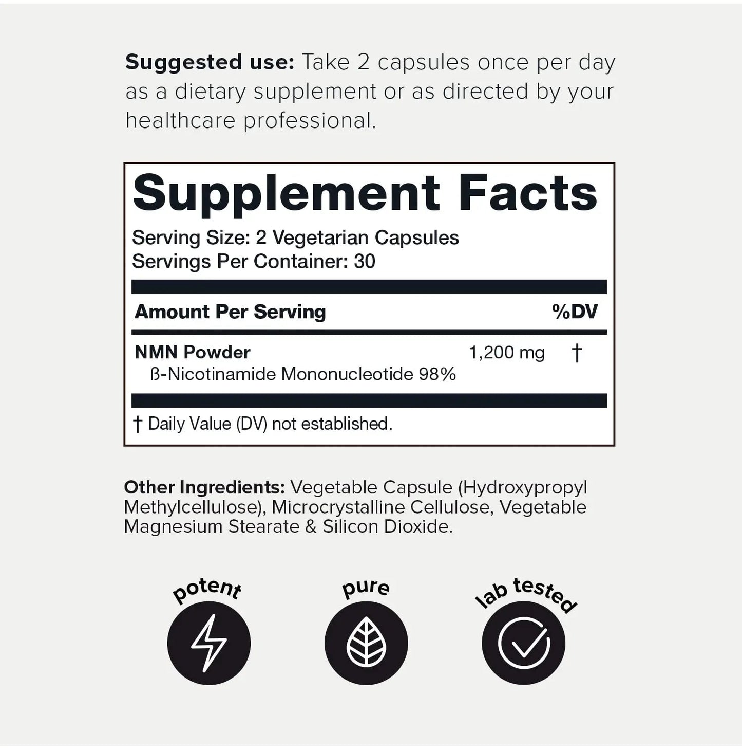 Toniiq NMN Supplement 1200mg - Third Party Tested Stabilized Capsules - 98% Highly Purified for NAD + - 60 Capsules Nicotinamide Mononucleotide Booster Supplement Toniiq buy supplements Au
