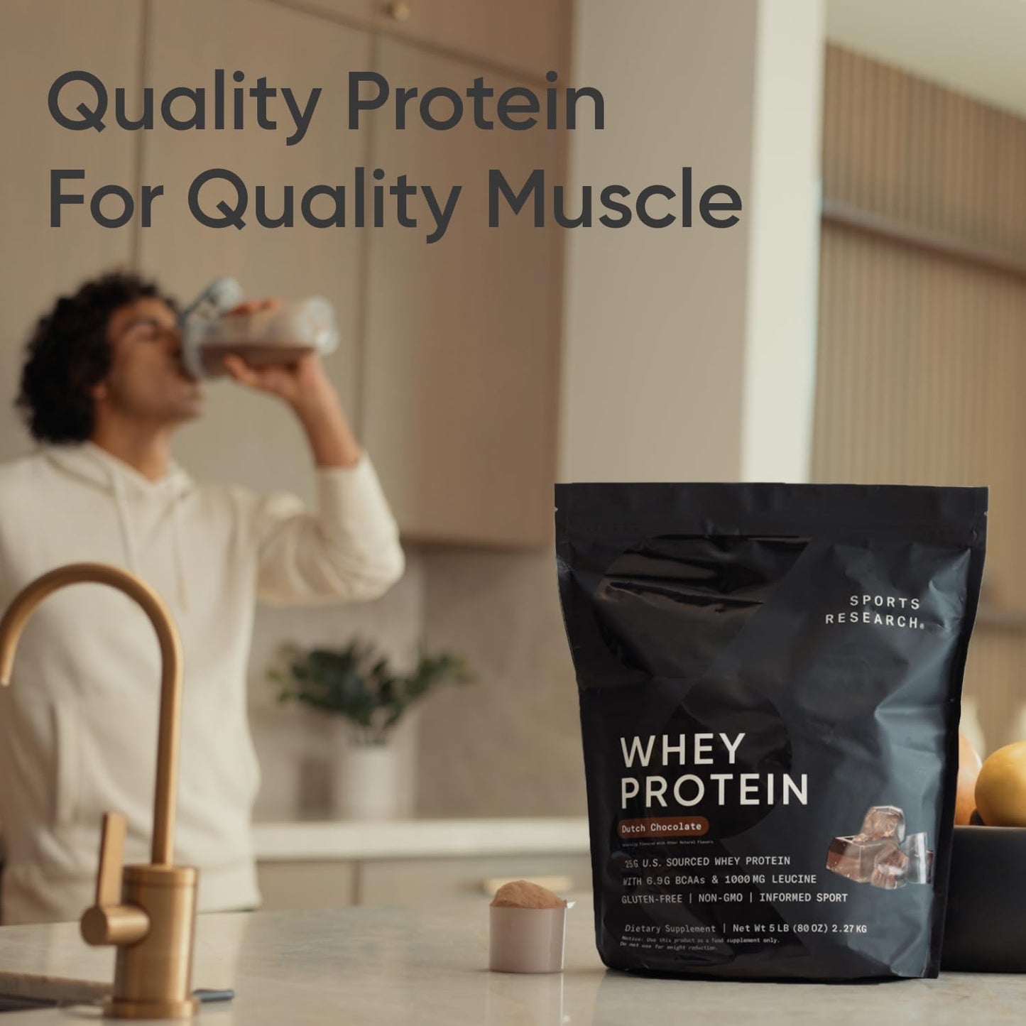 Sports Research Whey Protein Isolate - Sports Nutrition Protein Powder 25g per Serving Sports ResearchBuy Supplements Australia
