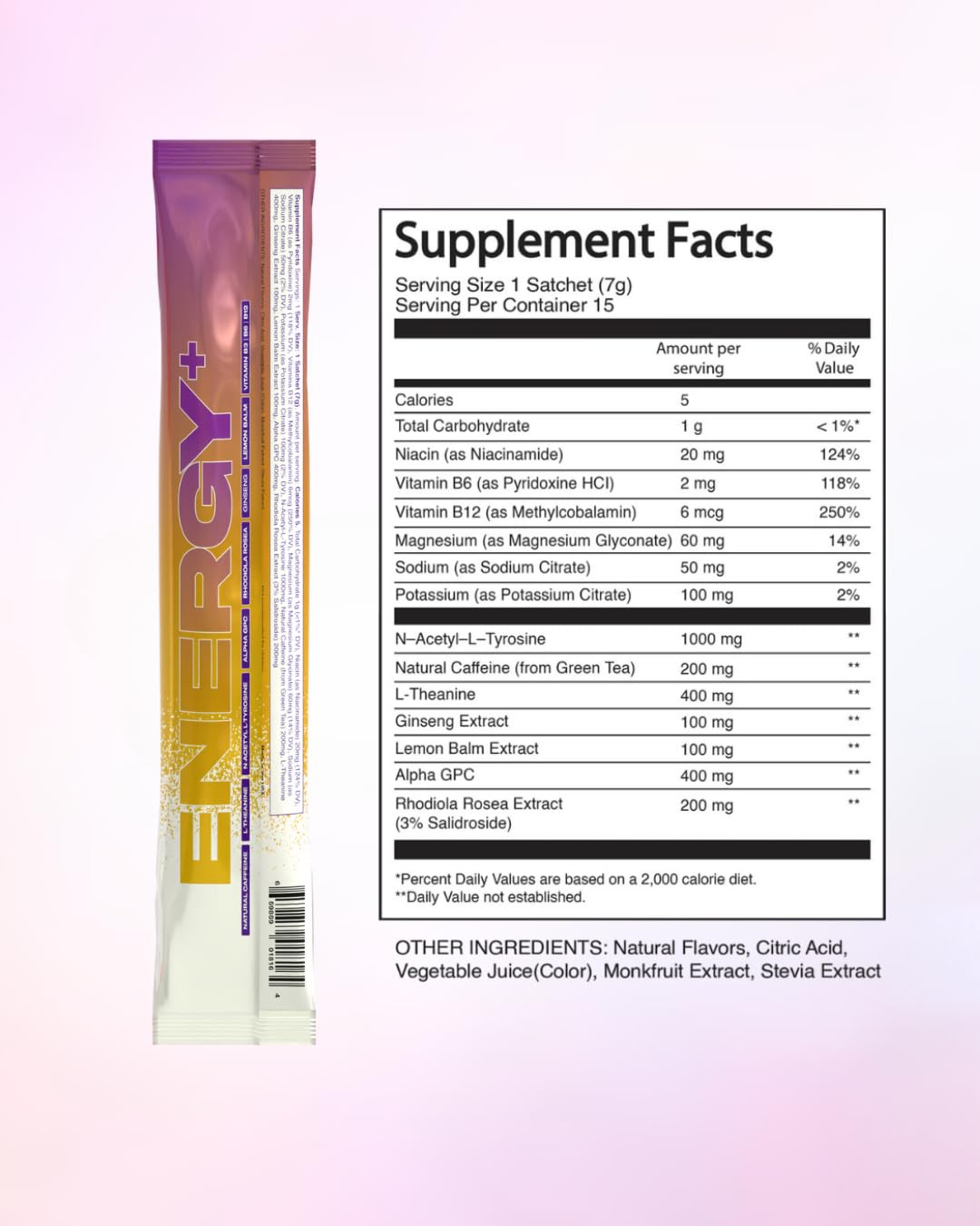 Raised Energy+ Nootropic Drink Mix | 200mg Natural Caffeine + L-Theanine | Zero Sugar | Clean Energy Powder for Focus, Mood & Motivation | 15 Stick Packs | Passion Fruit Flavor RaisedBuy Supplements Australia