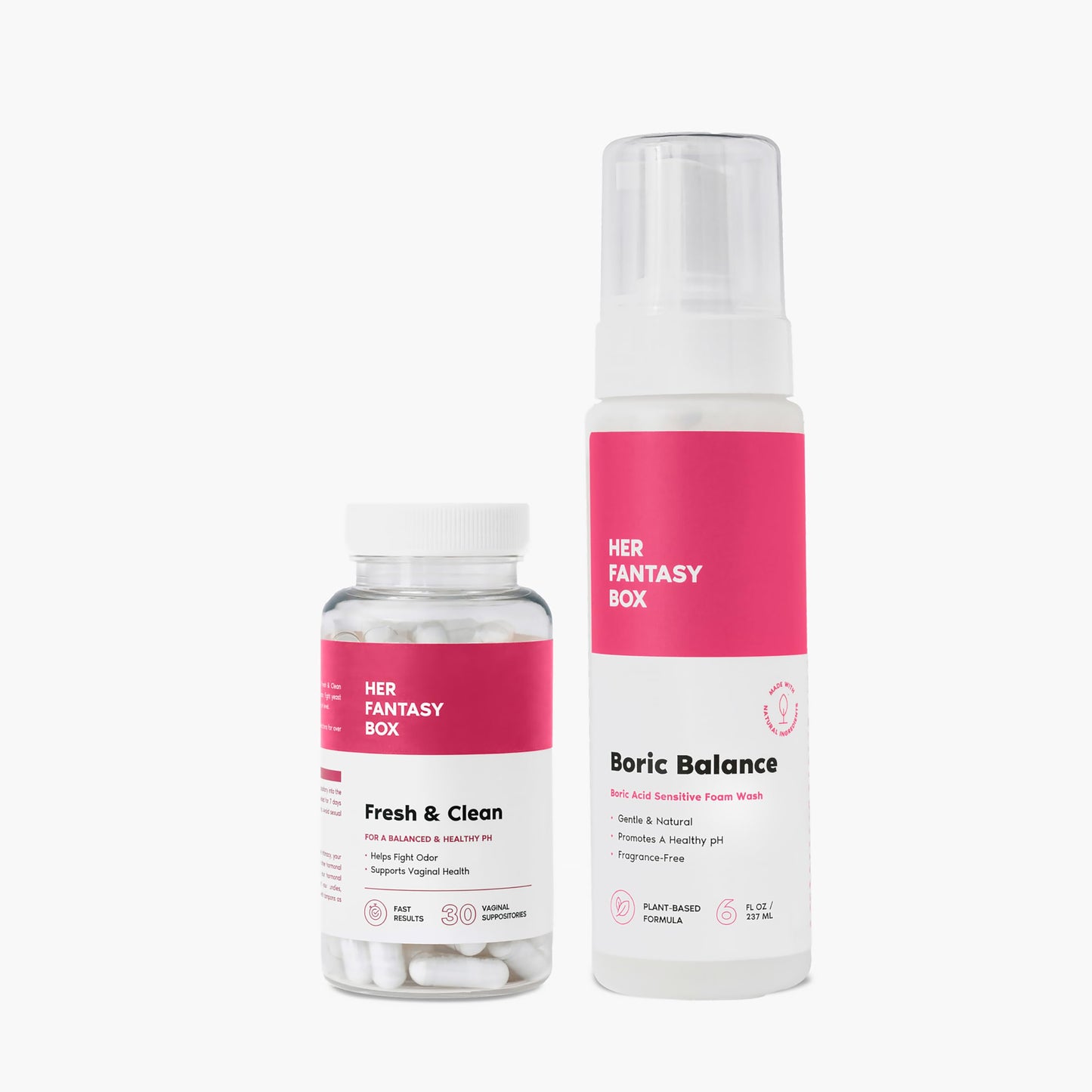 Her Fantasy Box | Fresh & Clean Kit - Boric Acid Vaginal Wash & Suppository Duo for Ultimate Freshness & Balance Her Fantasy BoxBuy Supplements Australia