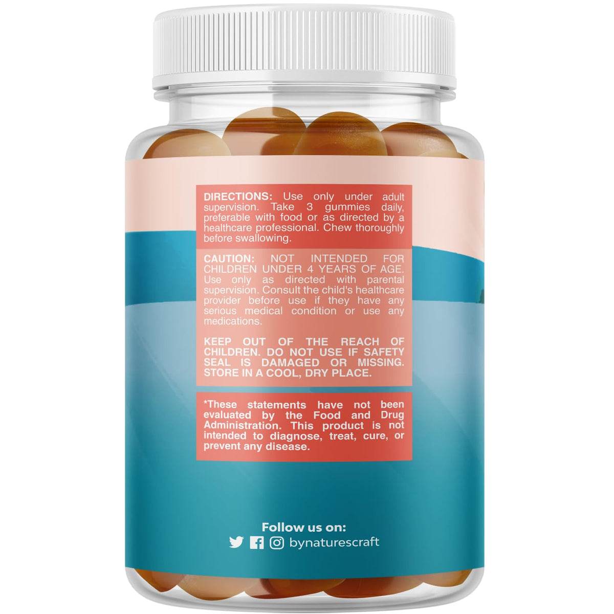 Kids Focus Gummies - Nootropics Brain Support Supplement for Kids with Green Tea Extract, B6 & B12 Vitamins for Memory and Brain Focus - Herbal Concentration Chews for Children - 90 Count Natures CraftBuy Supplements Australia