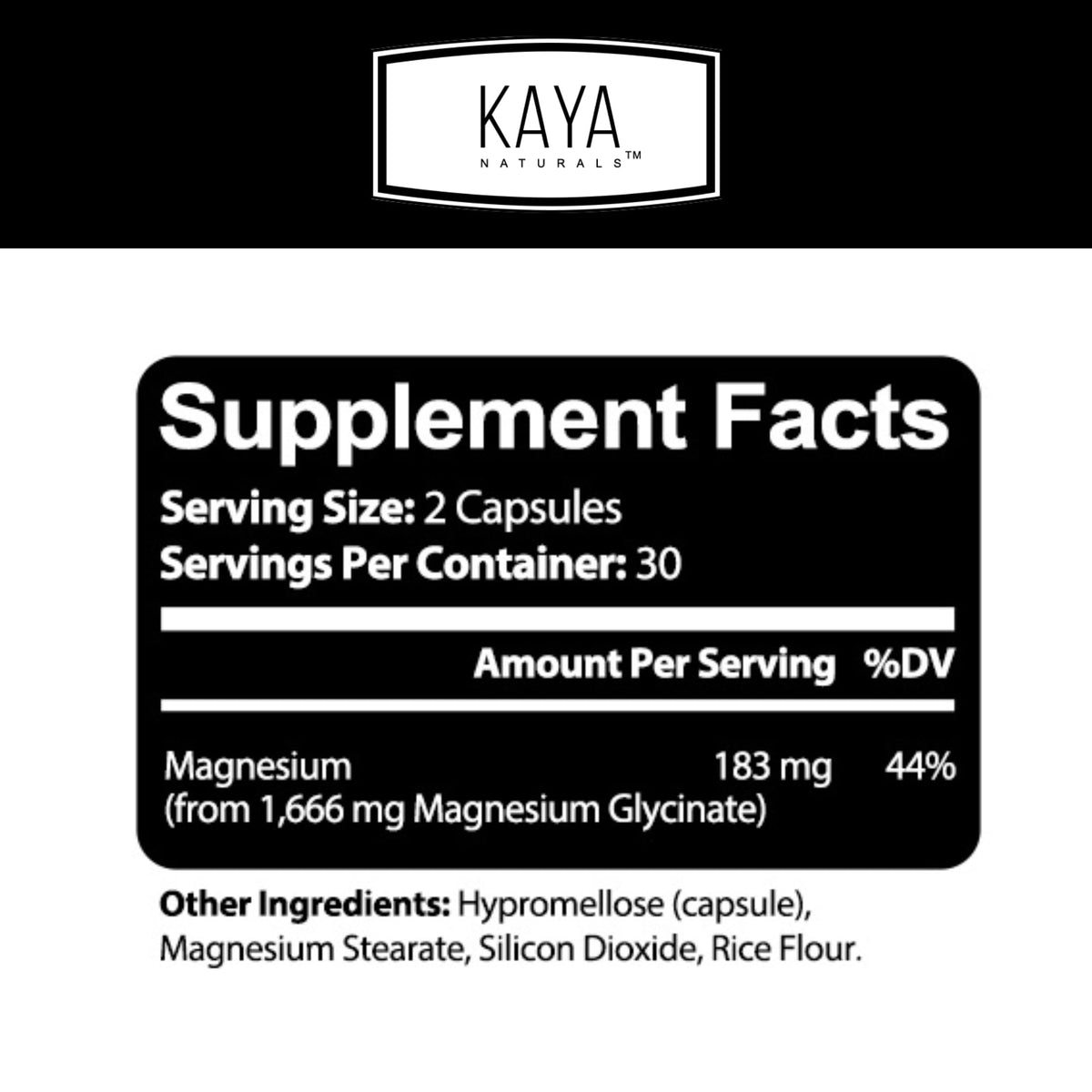 Kaya Naturals Cramp-A-Way Magnesium Glycinate 183mg (60 Count (Pack of 1) Kaya NaturalsBuy Supplements Australia