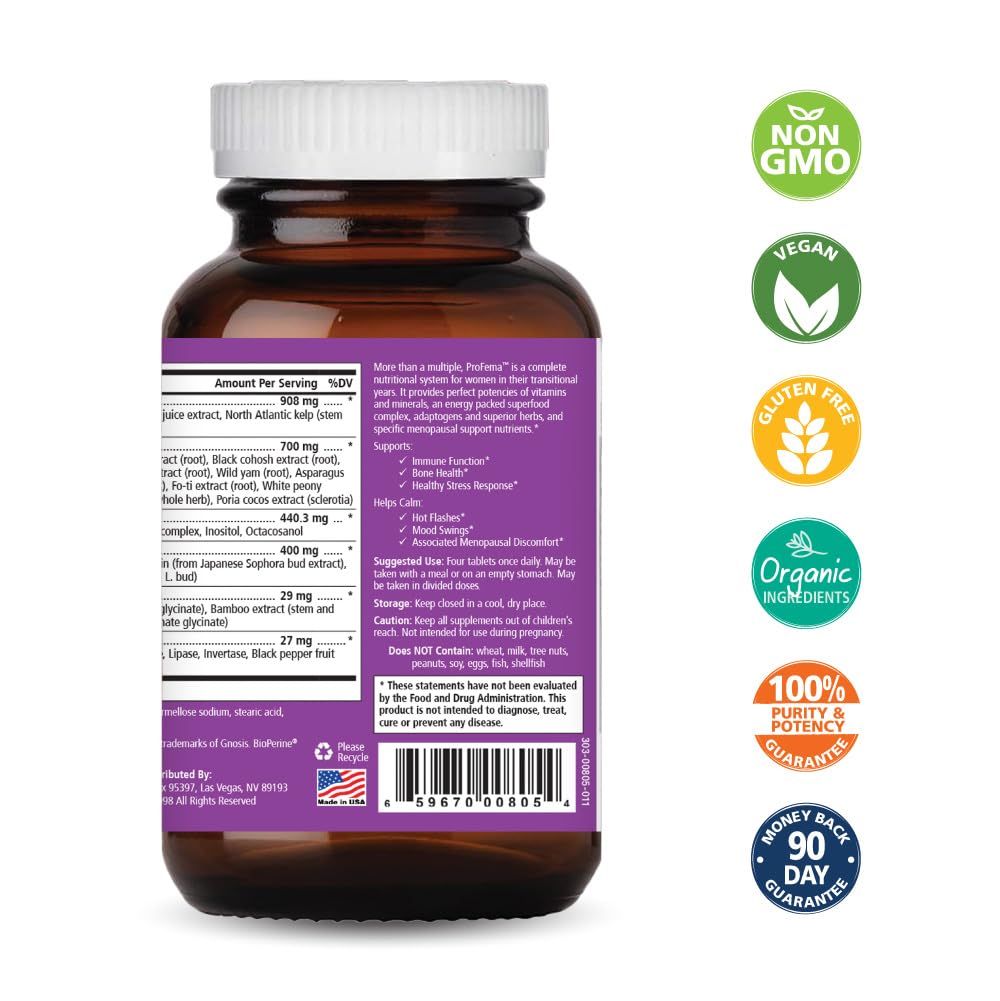 Pure Essence Labs ProFema - Multivitamin for Women - Natural Menopause Relief Supplement - Promotes Hormone Balance, Reduces Hot Flashes, Mood Swings, Night Sweats (60 Capsules) PURE ESSENCE LABSBuy Supplements Australia