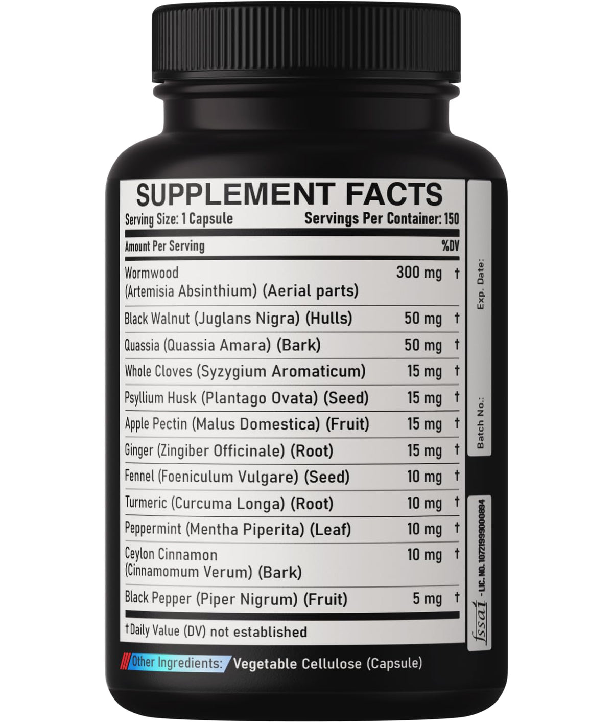 DEDICAD Premium Wormwood Extract Capsules - 5 Month Supply for Immune - 12 Herbs Blended with Black Walnut Leaves, Ginger, Turmeric & More - 150 Counts DEDICAD buy supplements Au