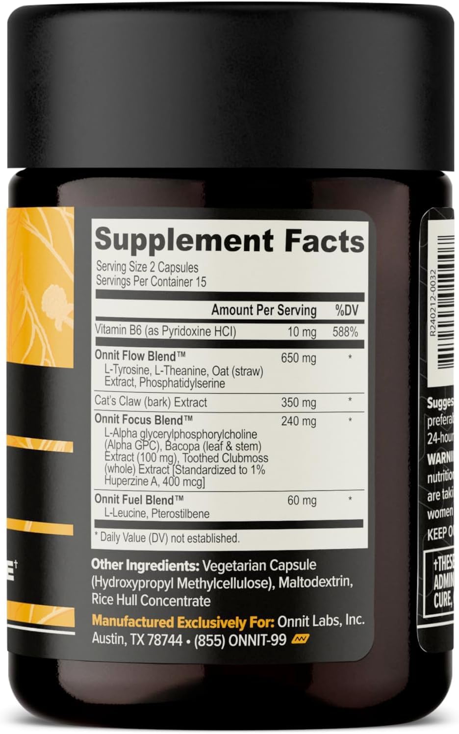 ONNIT Alpha Brain Nootropic Brain Supplement for Men and Women, IGEN Non-GMO Tested, Memory, Mental Clarity, Cognitive Support and Focus Capsules with L-Theanine and Vitamin B6, 30 Count ONNITBuy Supplements Australia