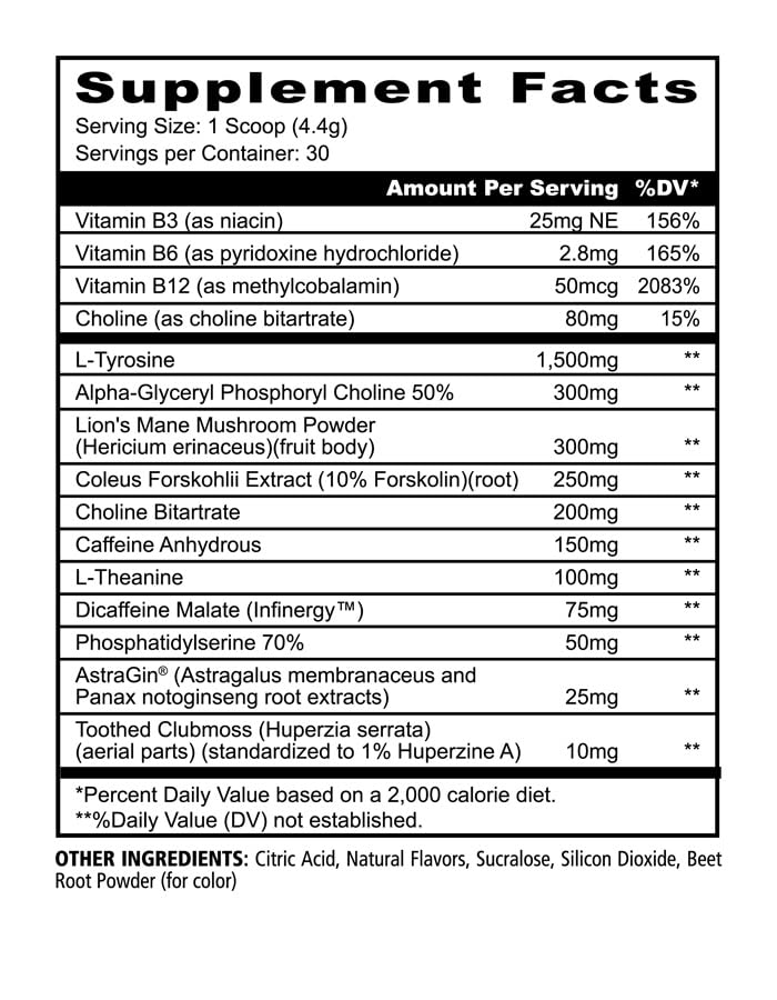 Underground Bio Labs Panda Supps Focus Super Nootropic 3.0, Energy, Clarity, Mood,Creativity,Vision, 300MG Alpha GPC,1.5G L-Tyrosine, Lions Mane, AstraGin™ (30 Servings) (Pink Lemonade 3.0) Underground Bio LabsBuy Supplements Australia