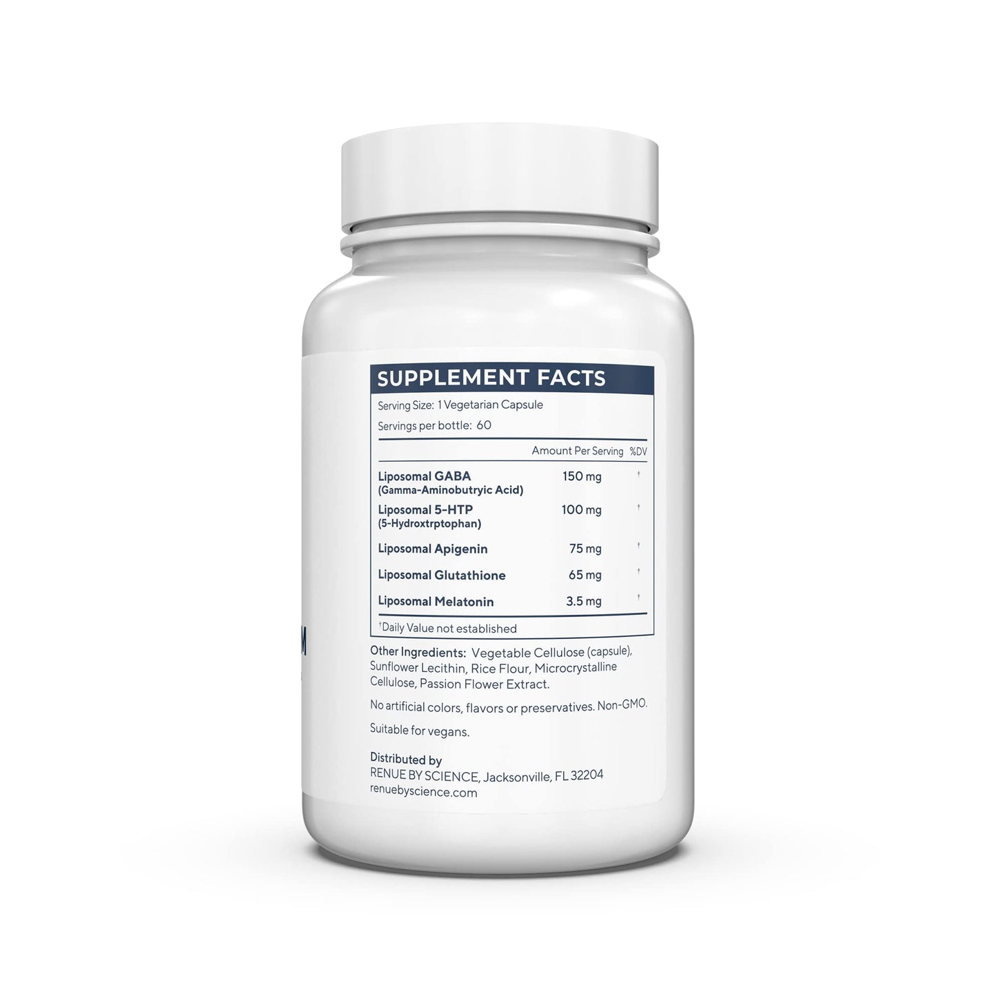 Renue By Science Restore PM | Liposomal Melatonin GABA Supplements | 60 Capsules with Melatonin (3.5mg) 5HTP (100mg) Glutathione (65mg) Apigenin (75mg) GABA (150mg) - Non-GMO | Made in The USA Renue By ScienceBuy Supplements Australia