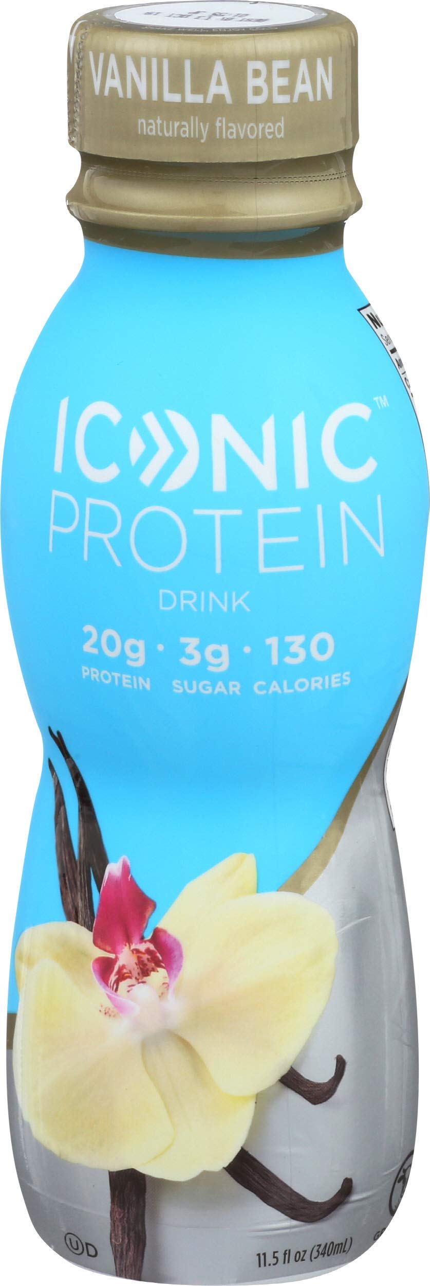 Iconic Protein Drinks, Vanilla Bean (12 Pack) - Sugar Free & Low Carb - 20g Grass Fed Protein - Lactose Free, Gluten Free, Non-GMO, Kosher - Keto Friendly Protein Shakes ICONIC buy supplements Au
