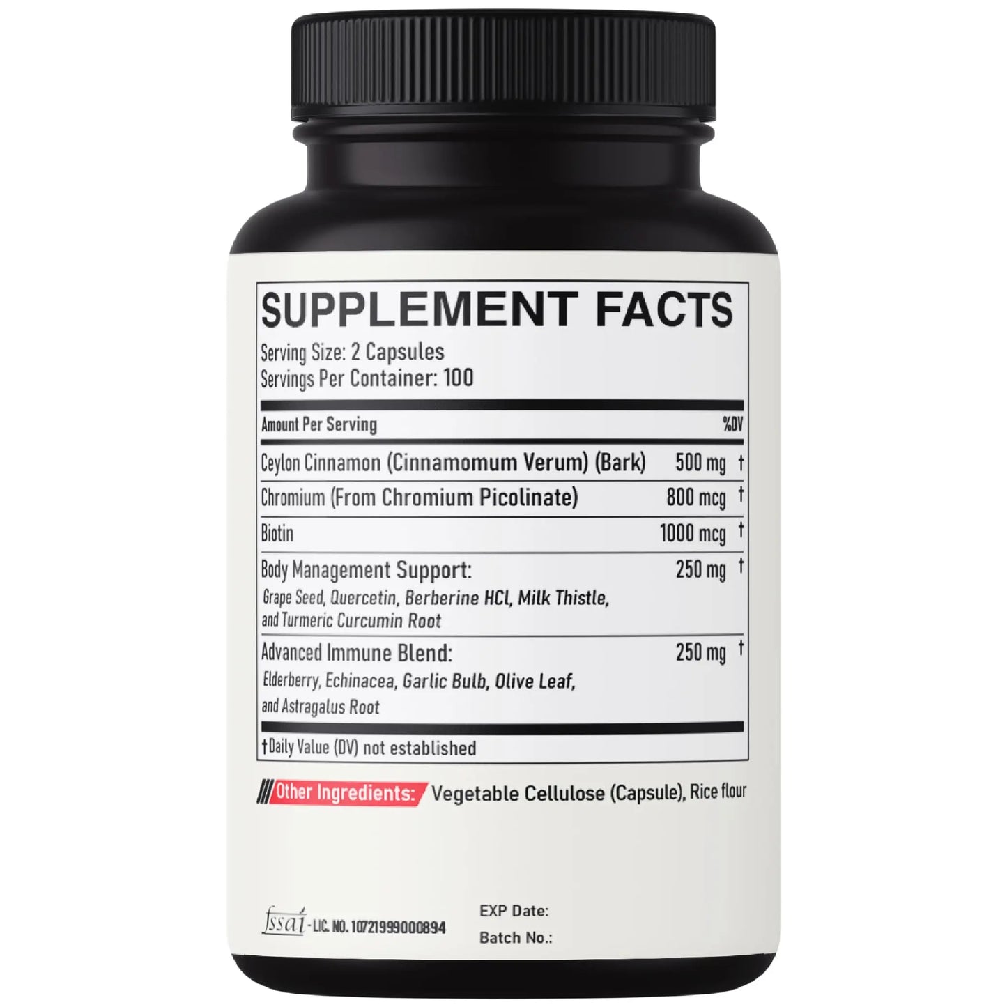 DEDICAD 13in1 Ceylon Cinnamon Capsules - 200 Capsules with Chromium Picolinate, Biotin, Grape Seed, Elderberry & More DEDICAD buy supplements Au