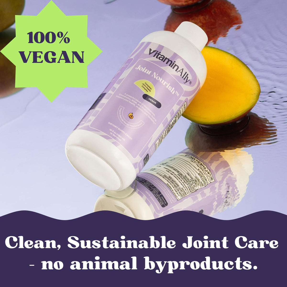 Joint Nourish – 100% Vegan Liquid Joint Supplement | Vegan Glucosamine, Chondroitin, MSM, Hyaluronic Acid & Vitamin C | Mango-Peach | Supports Joint Mobility, Cartilage & Skin | Sugar-Free,16 Servings VitaminallyBuy Supplements Australia
