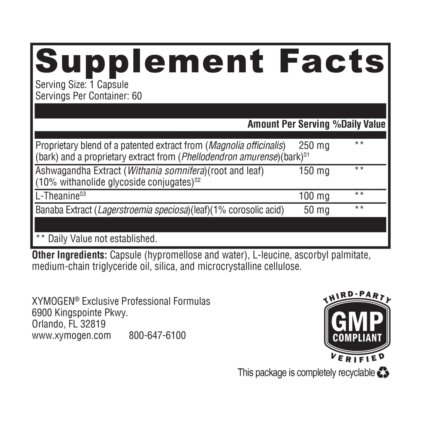 XYMOGEN Cortisolv Cortisol Supplement - Ashwagandha Supplement with L Theanine to Support Healthy Cortisol Levels, Energy, Relaxation and Mental Clarity (60 Capsules) XYMOGENBuy Supplements Australia