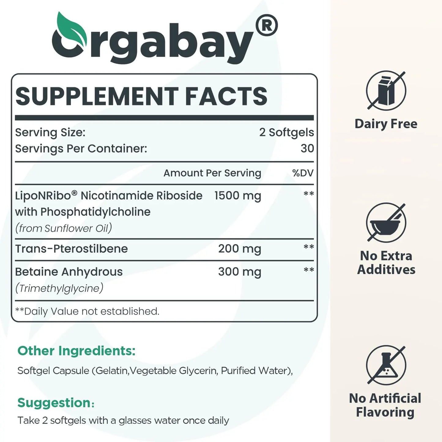 Liposomal Nicotinamide Riboside 2000 MG with TMG and Pterostilbene, Similar to NMN Supplements Boost NAD+, Support Healthy Aging, 240 Count OrgabayBuy Supplements Australia
