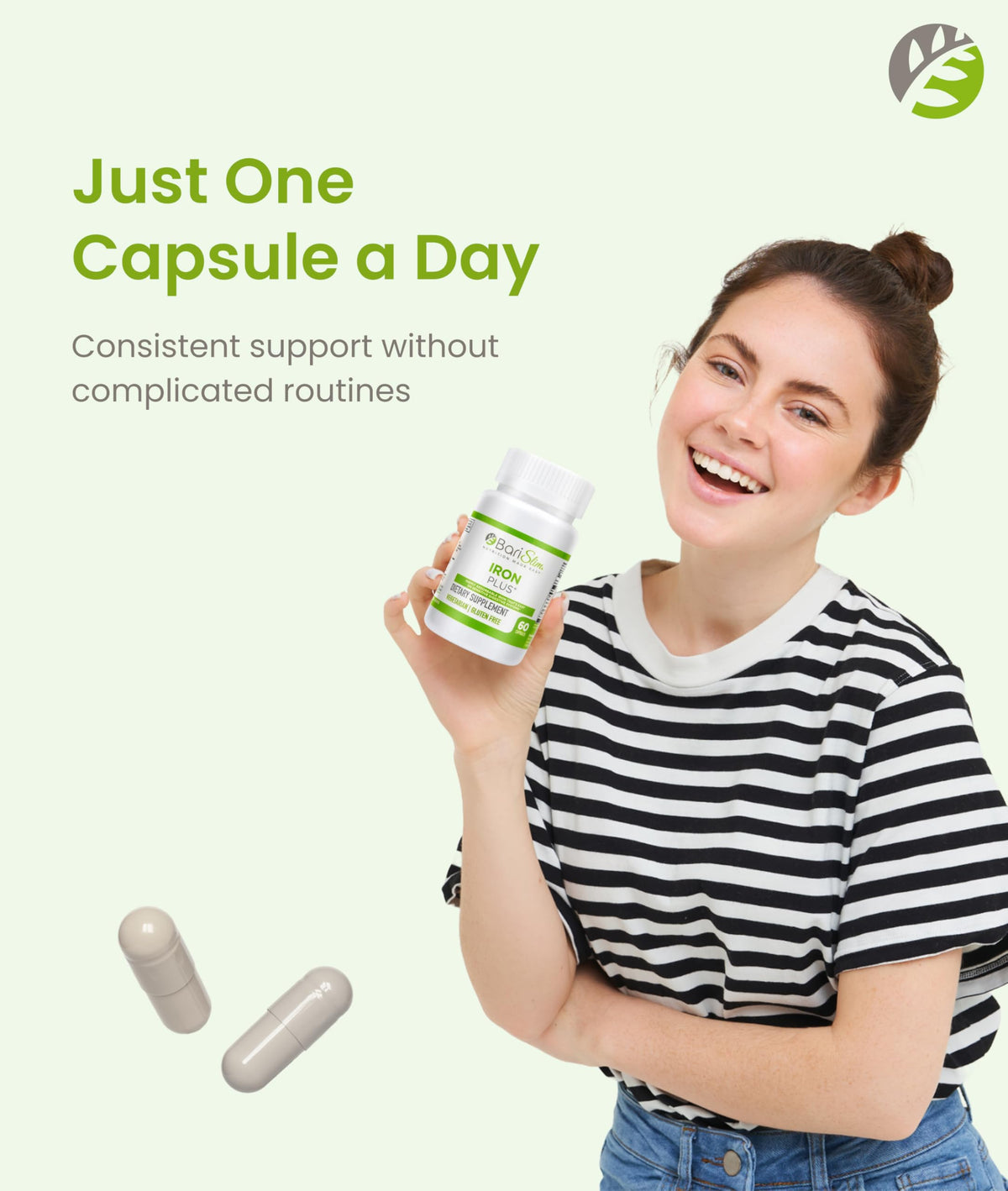 BariSlim Iron Plus Capsules - Formulated for Patients After Weight Loss Surgery Including Gastric Bypass & Gastric Sleeve – Easy Digestion & Comprehensive Health Support | 2 Month Supply (60 Servings) BariSlim buy supplements Au