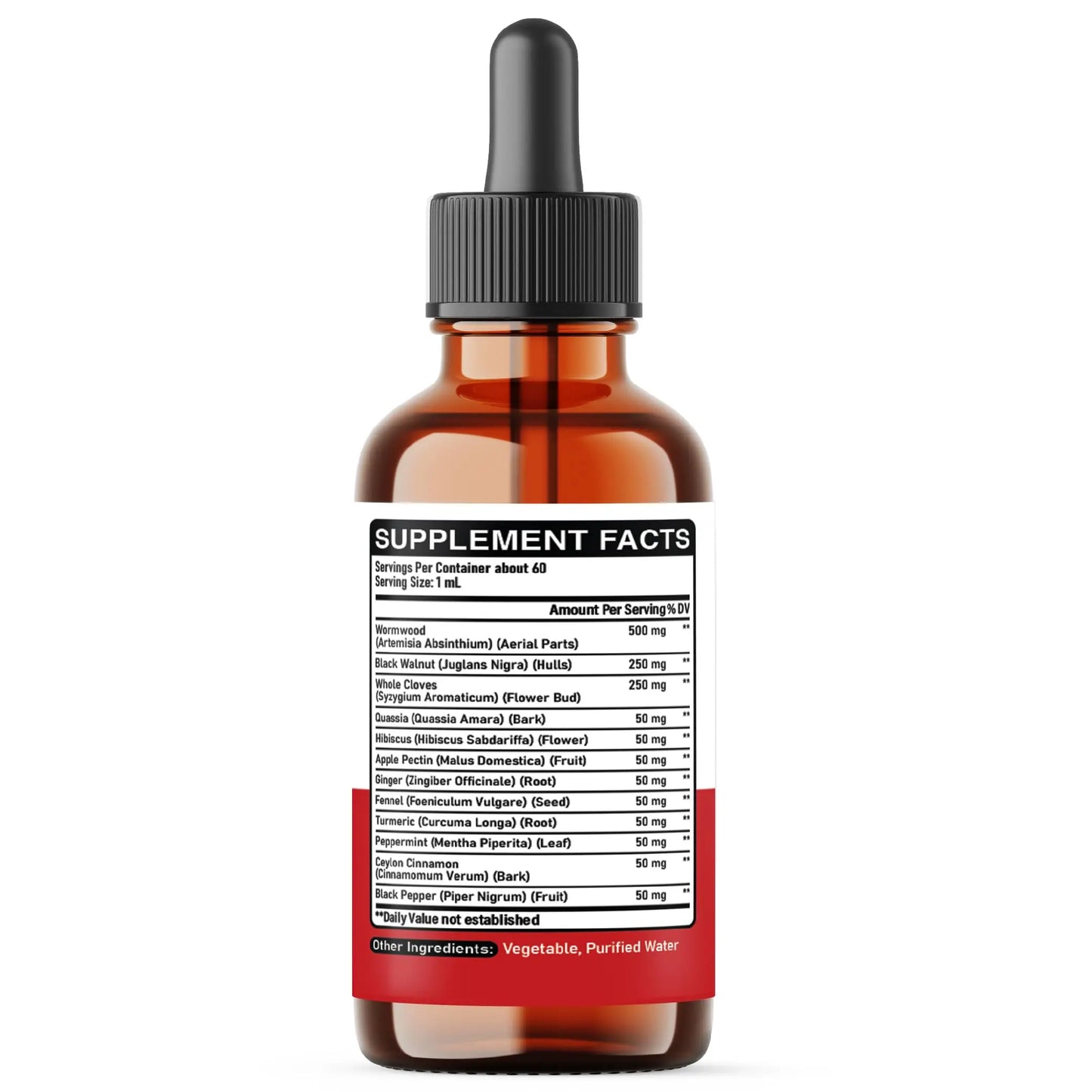 DEDICAD 12in1 Wormwood Liquid Drops Added Black Walnut, Whole Cloves and 9 More Herbs - 2 Fl Oz - 60 Days Supply - Mint Flavor DEDICADĀ buy supplements Au