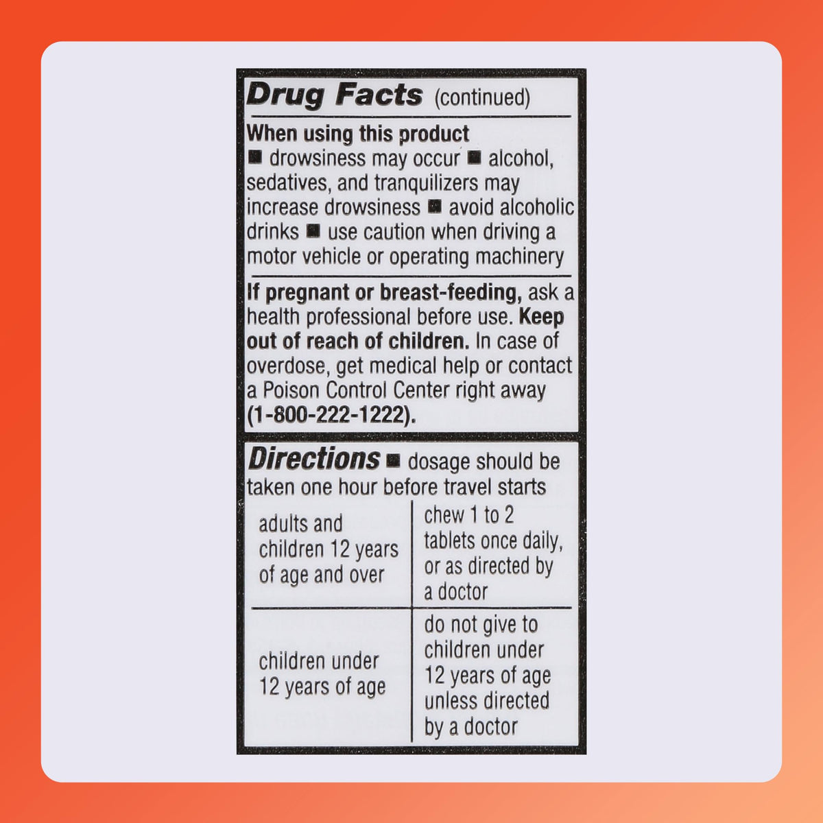 Rugby Meclizine Chewable Tablets 25mg - Anti-Nausea Medicine Helps with Motion Sickness - 100 Count (1 Pack) RUGBY LABORATORIES buy supplements Au