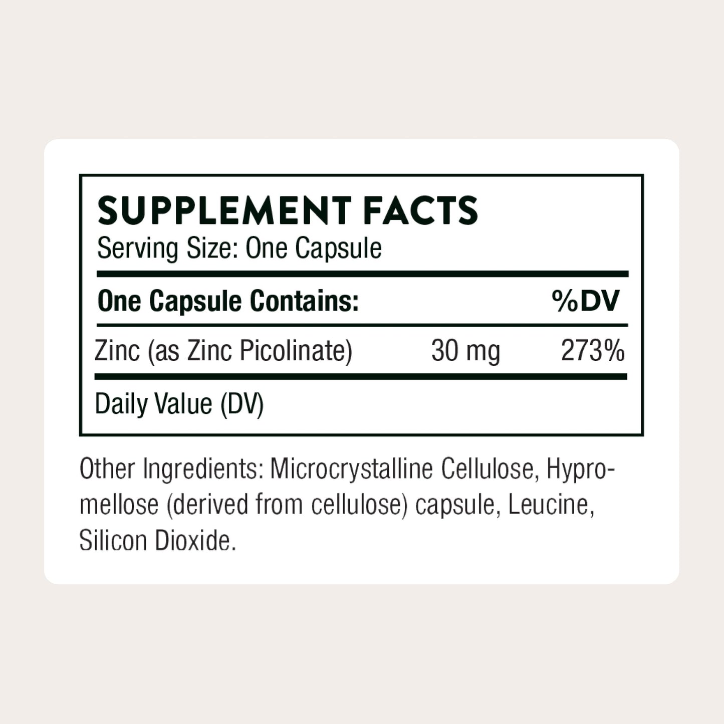 Thorne Research - Zinc Picolinate 30 mg - Well-Absorbed Zinc Supplement for Growth and Immune Function - 180 Capsules THORNEBuy Supplements Australia