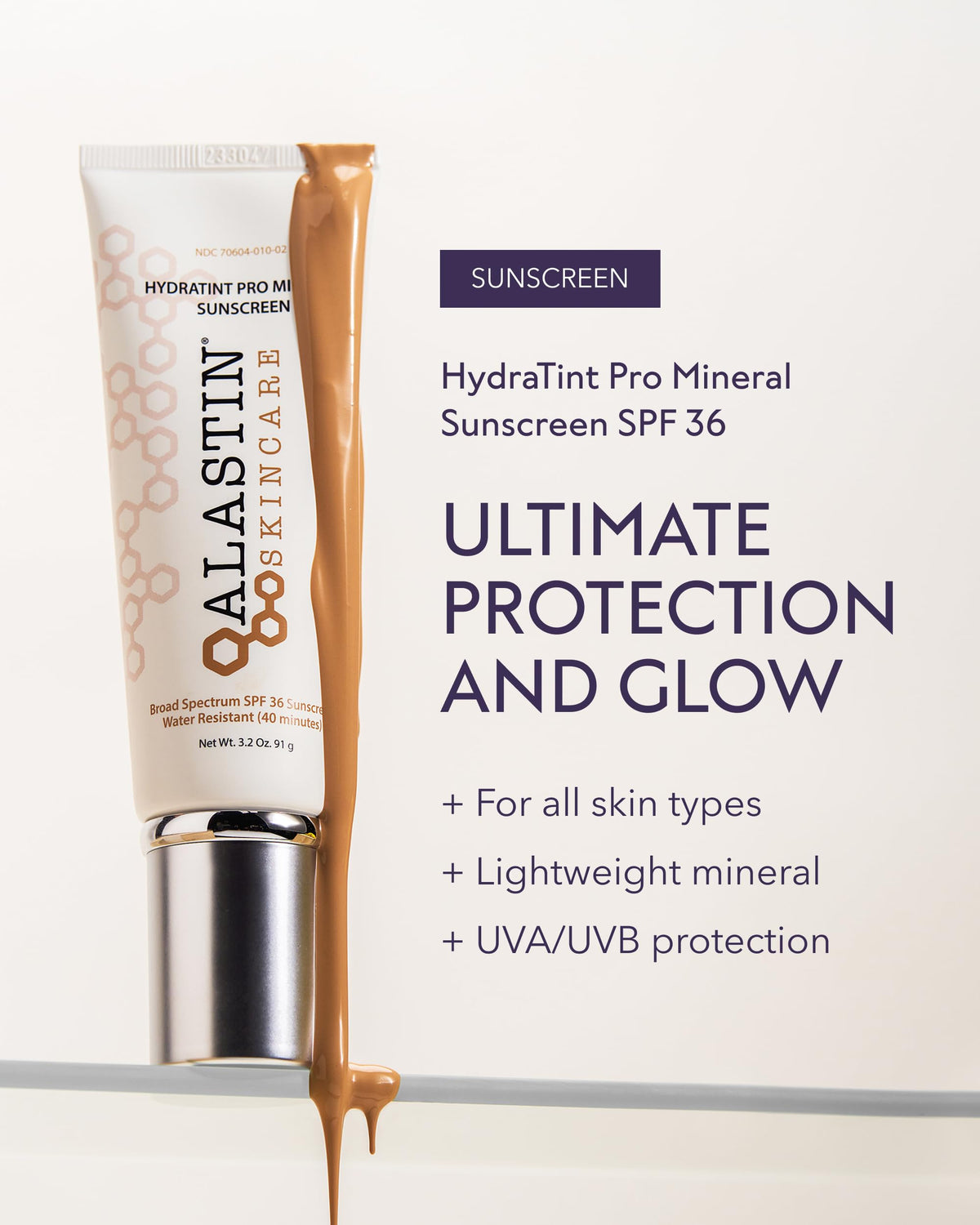 ALASTIN Skincare HydraTint Pro Mineral Sunscreen SPF 36 (3.2 oz) | 2-in-1 Tinted Daily Sunblock Moisturizer for Face & Neck