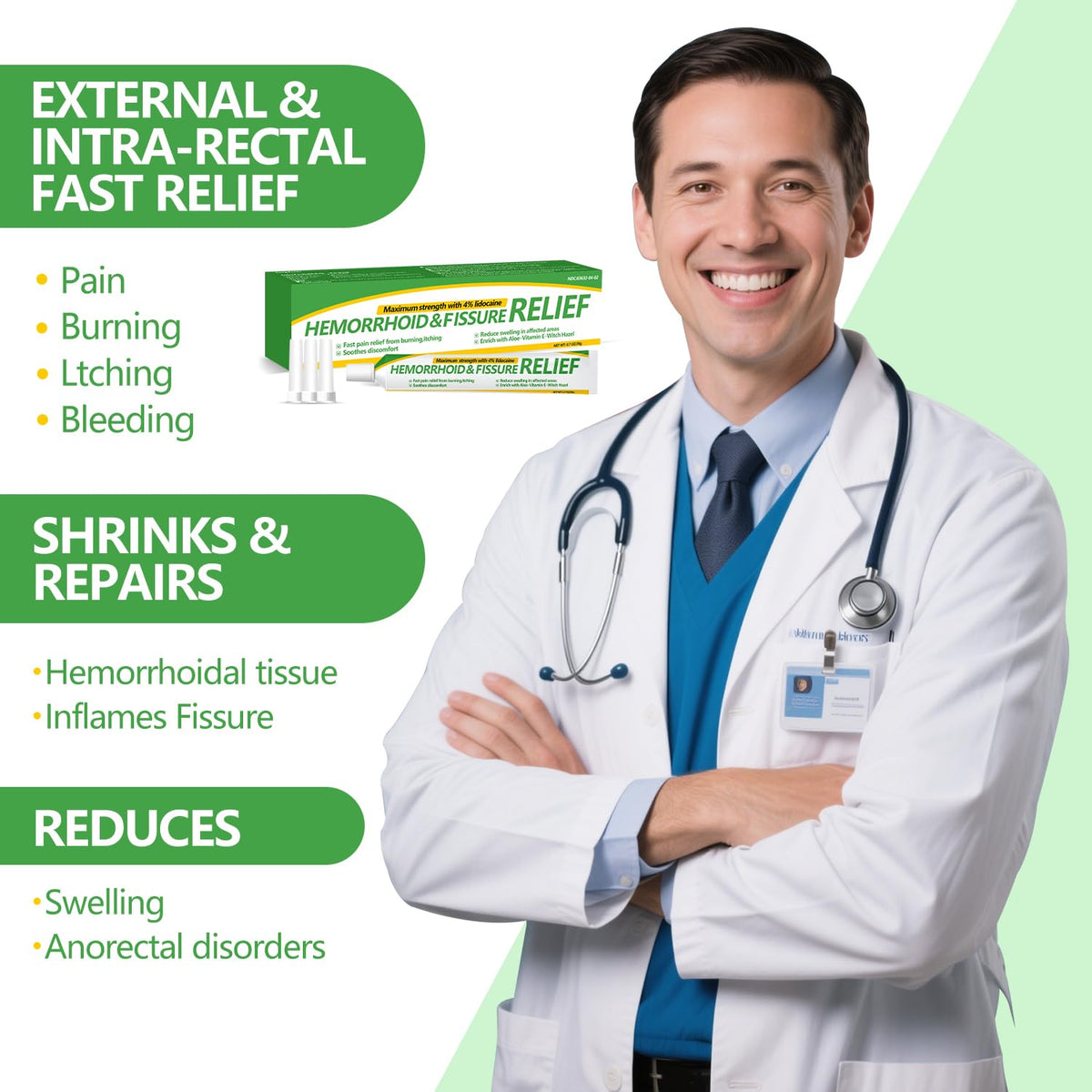 RHAICARE Hemorrhoid and Fissure Cream,Hemorrhoidal Ointment for Fast Acting Itch, Swelling, and Maximum Strength Pain Relief(1 Pack RHAICAREBuy Supplements Australia