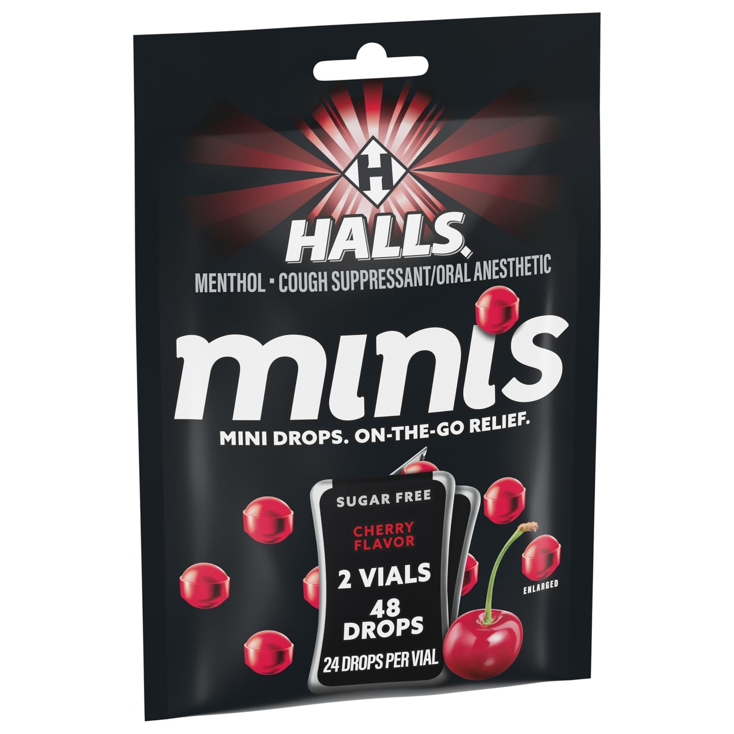 HALLS Minis Cherry Flavor Sugar Free Cough Drops, 48 Drops HALLS buy supplements Au