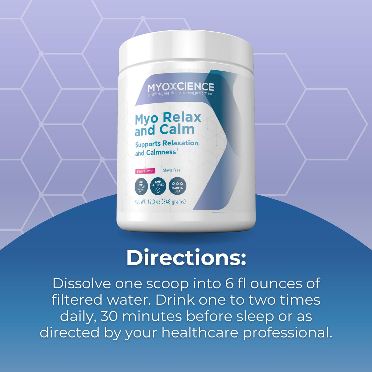 MYOXCIENCE Myo Relax & Calm | Myo-Inositol, L-Theanine, Taurine, Magnesium & GABA | Supports Sleep, Neurotransmitter & Hormone Support (Berry Flavor) (60 Servings) MYOXCIENCE buy supplements Au