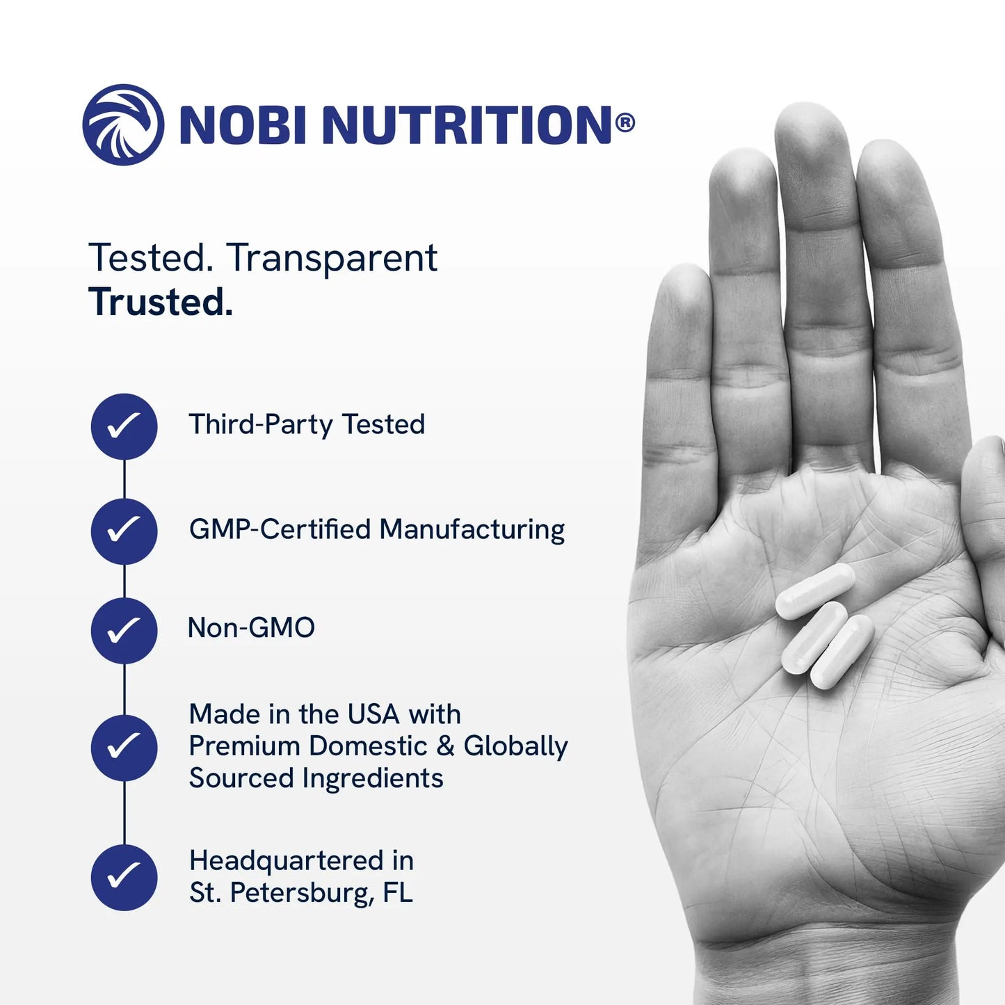 NMN Supplement 500mg | 99% Pure | NAD+ Precursor for Cellular Energy, Longevity, Repair, and Healthy Aging Support | Third-Party Tested & Non-GMO | Nicotinamide Mononucleotide | 60 NMN Capsules Nobi NutritionBuy Supplements Australia