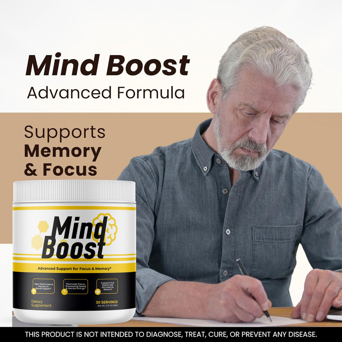 MindBoost Powder - Official Mind Boost Day Supplement, Advanced Nootropic, Premium Formula, Natural Vitamins for Wellness - 1 Bottle for 1 Month VIVALISBuy Supplements Australia