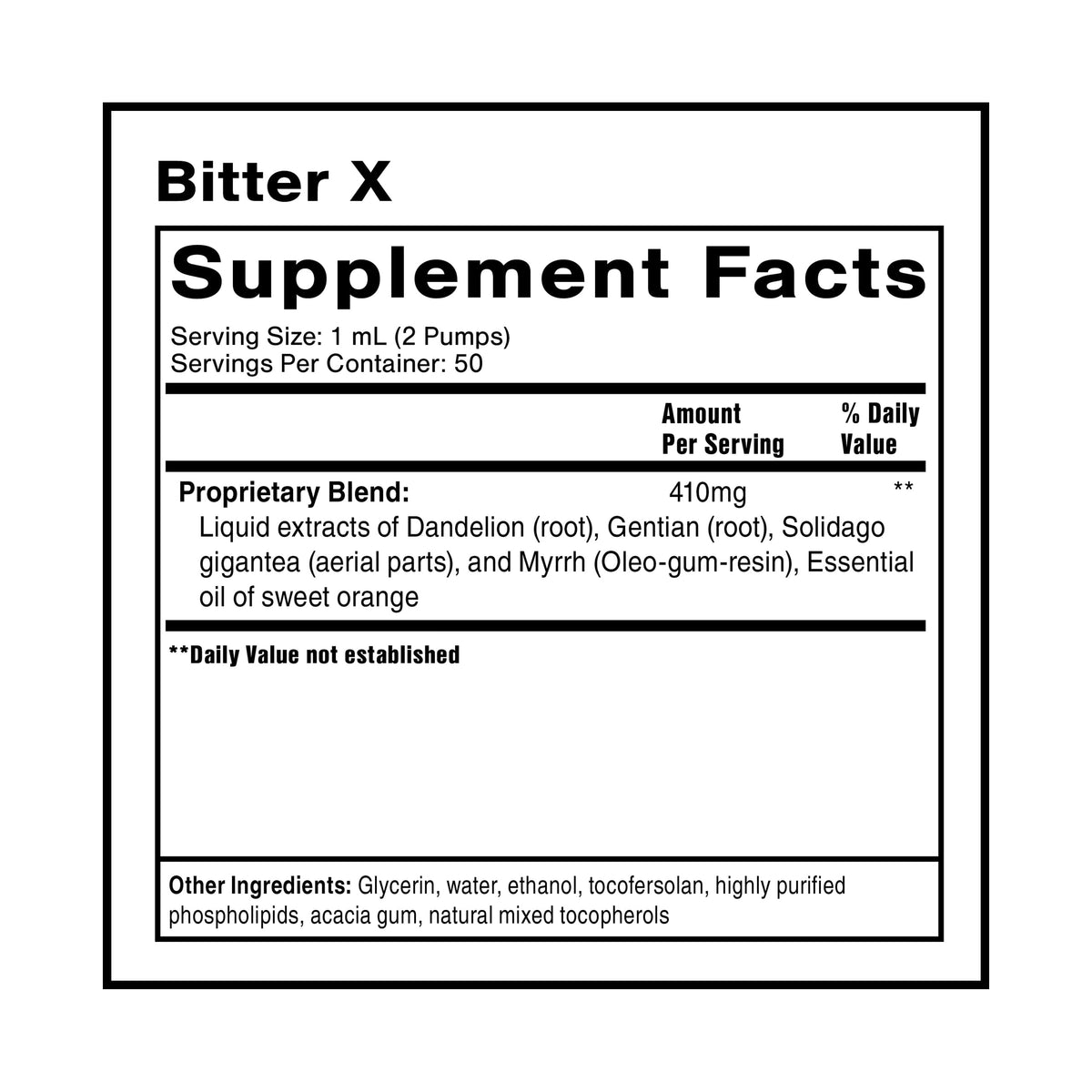 Quicksilver Scientific Dr. Shade's BitterX - Highly Concentrated Bitters for Digestion - Fast Acting Digestive Support & Liver Supplement with Dandelion Root, Gentian Root, Solidago & Myrrh (50ml) Quicksilver ScientificBuy Supplements Australia
