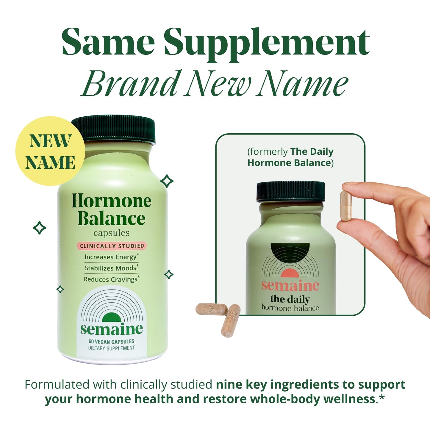 Semaine Hormone Balance – Clearer Skin, Enhanced Moods, Deeper Sleep & Happier Hormones. Hormone-Free, Vegan Capsule, Multi-Symptom Support (60 ct) SemaineBuy Supplements Australia