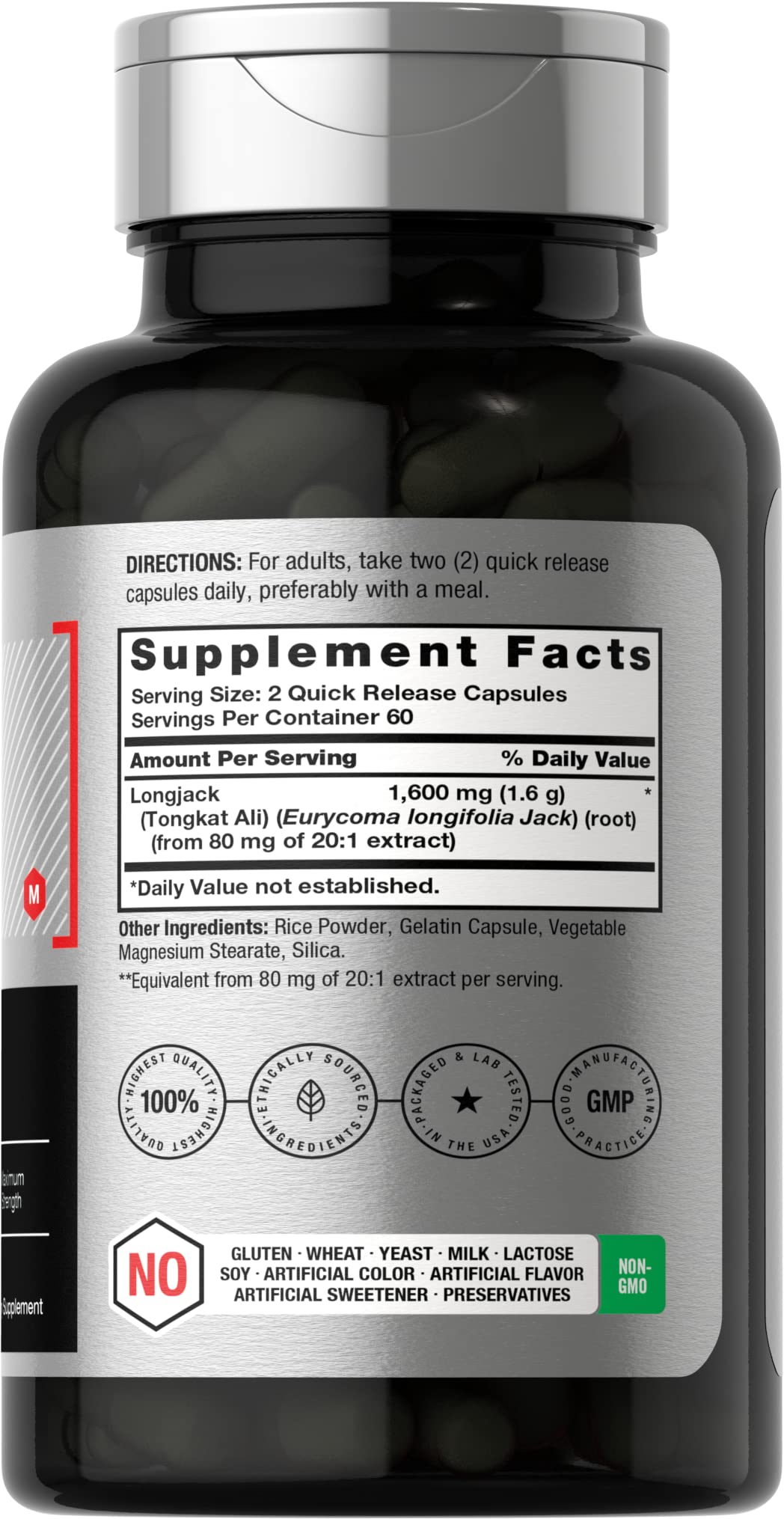 Horbäach Longjack Tongkat Ali for Men and Women | 120 Capsules | Extract Supplement | Maximum Strength Pills