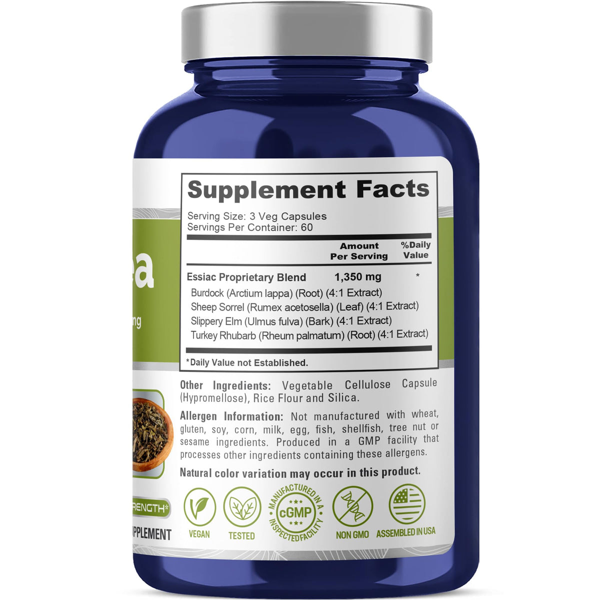 NusaPure Essiac Tea 1350 mg 180 Veggie Caps (Vegetarian, Non-GMO) NusaPureBuy Supplements Australia