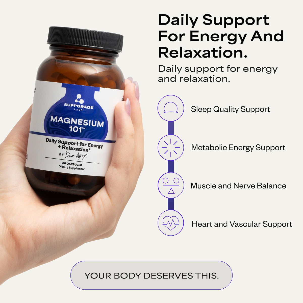 Suppgrade Labs Magnesium 101 by Dave Asprey | Daily Support for Sleep, Metabolism, Relaxation, & Heart Health | 300 mg Chelated Magnesium Bisglycinate | High Absorption Magnesium | 30 Day Supply Suppgrade LabsBuy Supplements Australia