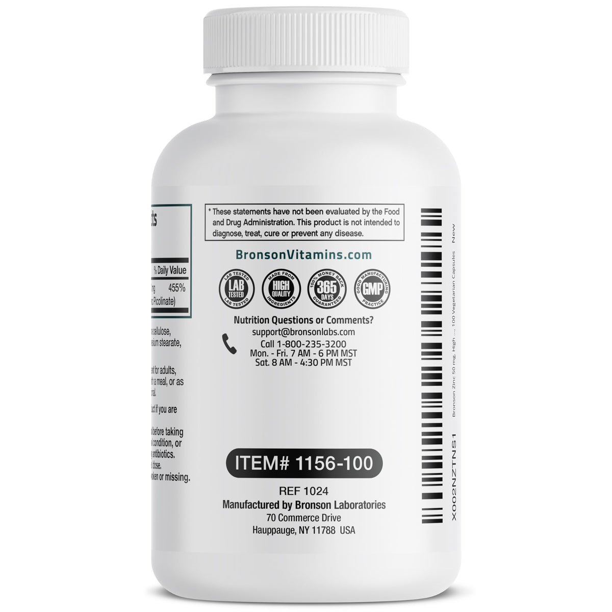 Bronson Zinc 50mg Complex High Potency Immune Support Supplement & Antioxidant and Skin Health