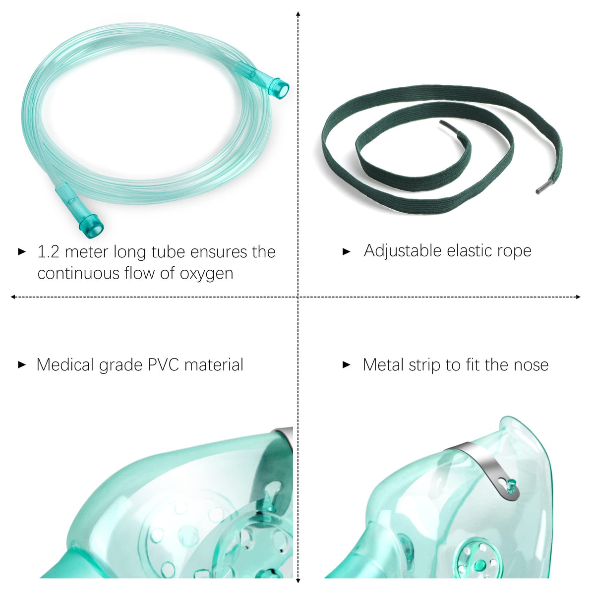 ANSNF 2 Pack Oxygen Mask for Face Adult with 6.6' Tube & Adjustable Elastic Strap - Size M+L ANSNFBuy Supplements Australia
