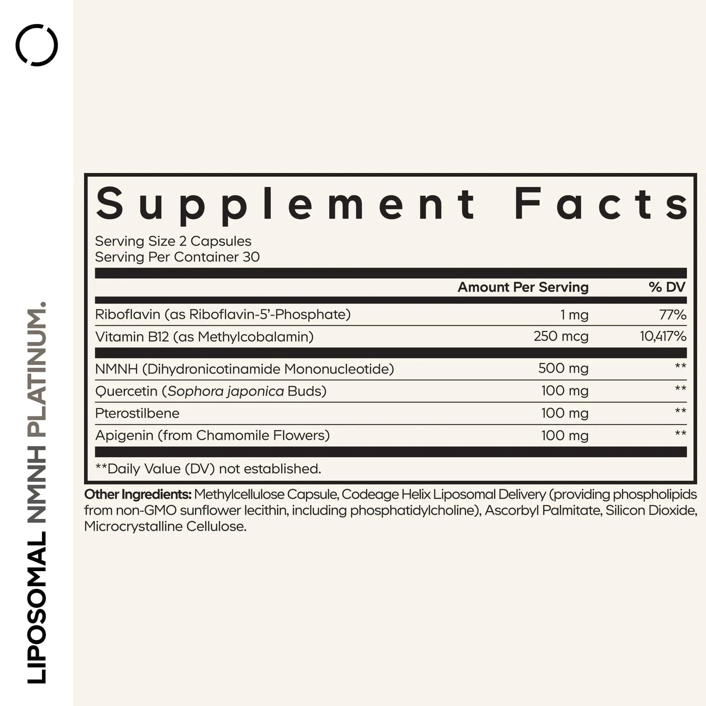 Codeage Liposomal NMNH Platinum - 500 mg NMNH Supplement, NAD+ Precursor with Quercetin, Pterostilbene, Apigenin, Active B Vitamins B2 Riboflavin & Vitamin B12 Methylcobalamin - Non-GMO - 60 Capsules CodeageBuy Supplements Australia